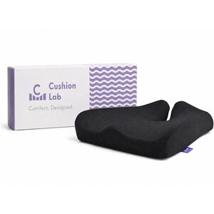 Cushion Lab Pressure Relief Seat Cushion Black Ergonomic Memory Foam Orthopedic